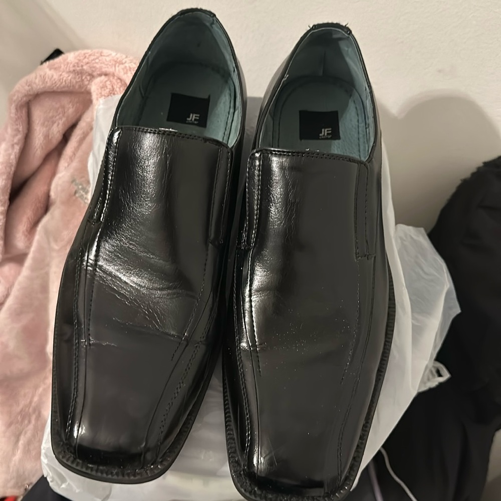 JF J Ferrar Dash 014-2904 Men's Black Slip On Dress Shoes Size 10.5